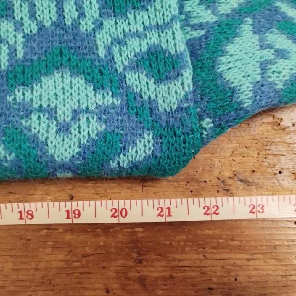 Vintage Isabella Cardigan Medium Blue Green Blend Floral Italy Granny Cottage - Picture 10 of 12